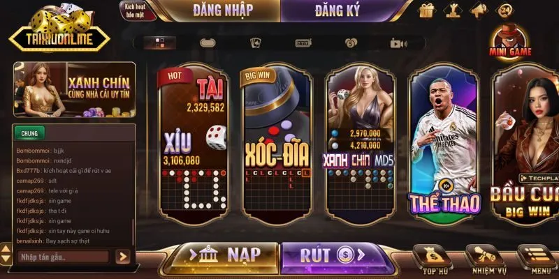 Bomwin - 1 trong các cổng game tài xỉu mới nhất